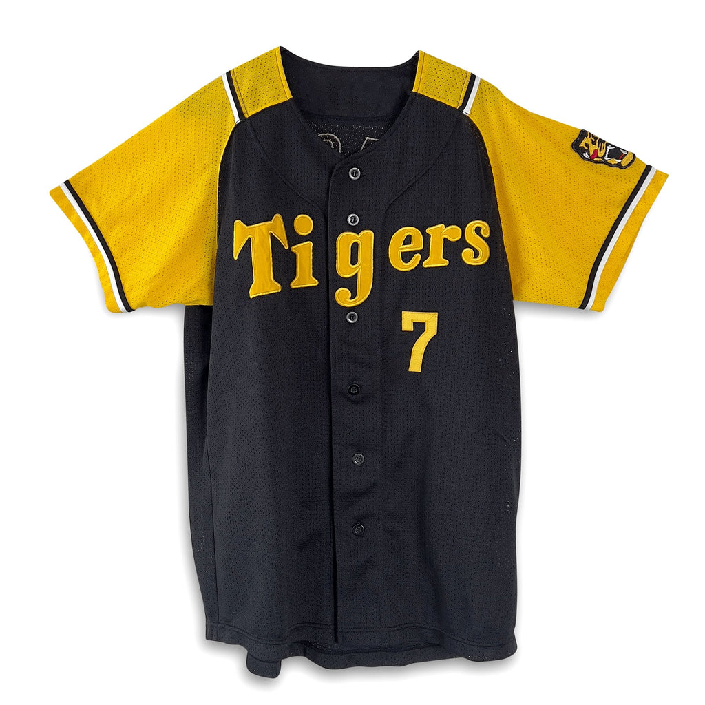 NEW MIZUNO Japan NPB HANSHIN TIGERS Baseball Jersey WHITE/BLK #5 HIRANO  LARGE