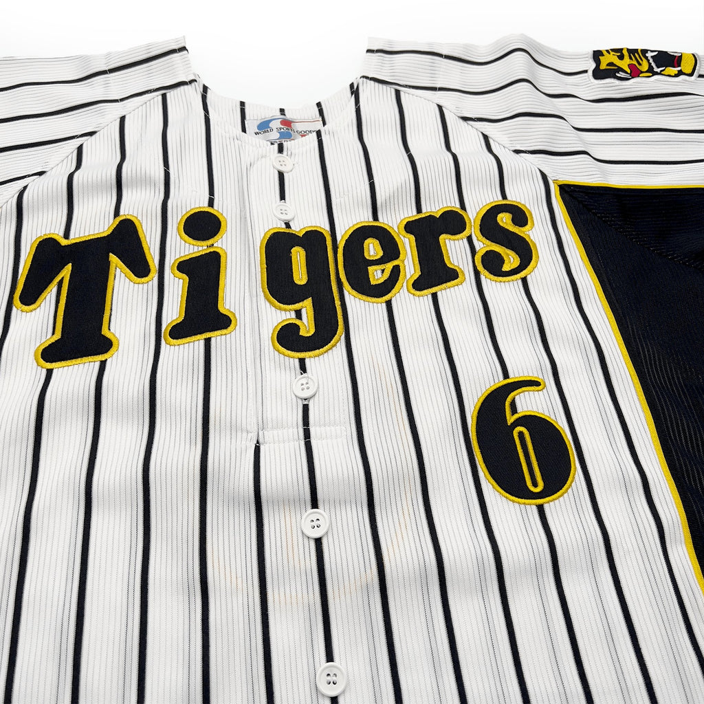 Vintage Japan Hanshin Tigers Tomoaki Kanemoto Baseball Home Knit Jersey #6  – Sugoi JDM