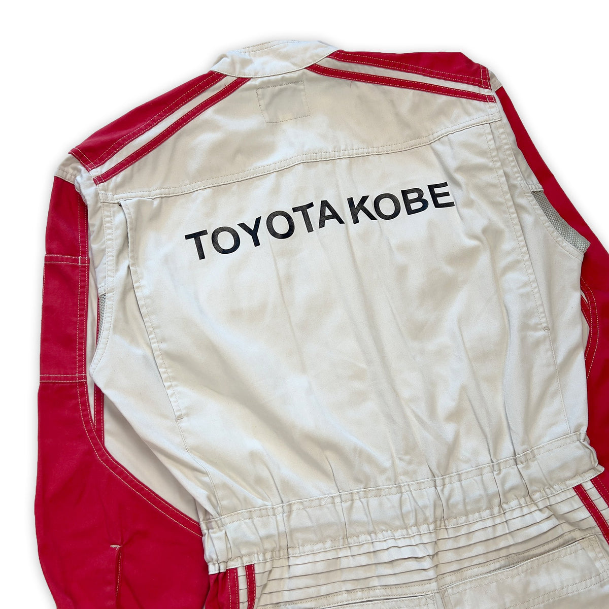 Genuine Retro Japan JDM Toyota Kobe Summer Jumpsuit Coveralls Tsunagi Red - Sugoi JDM