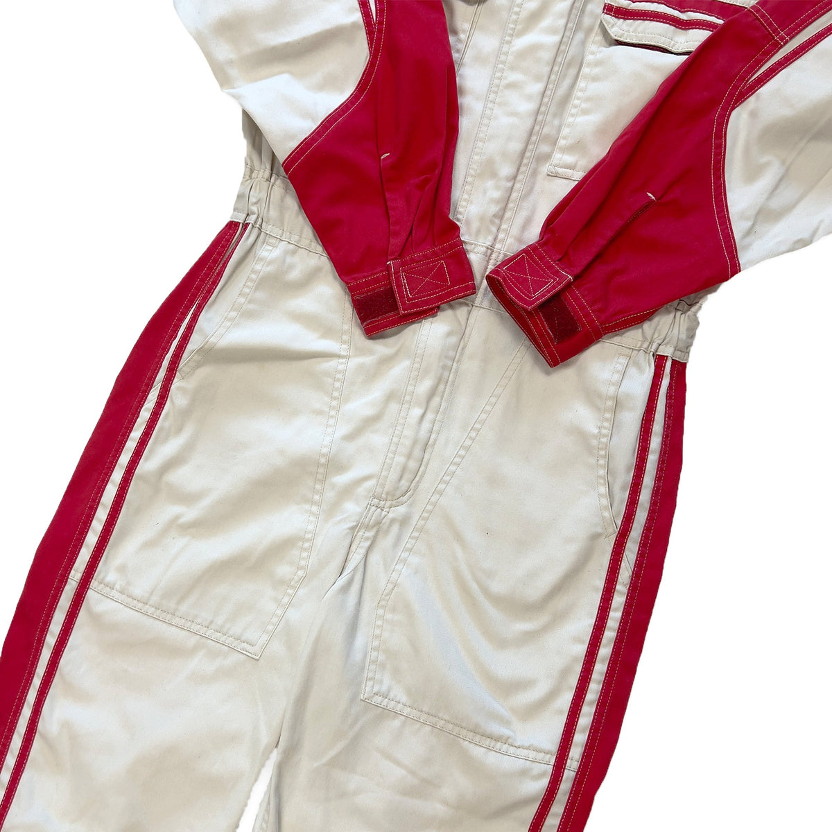 Genuine Retro Japan JDM Toyota Kobe Summer Jumpsuit Coveralls Tsunagi Red - Sugoi JDM