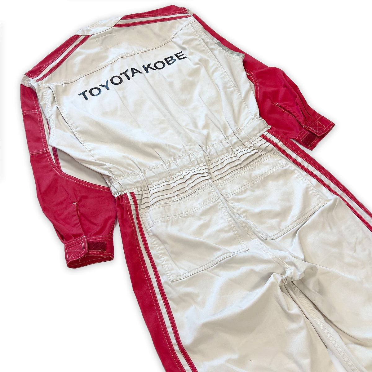 Genuine Retro Japan JDM Toyota Kobe Summer Jumpsuit Coveralls Tsunagi Red - Sugoi JDM