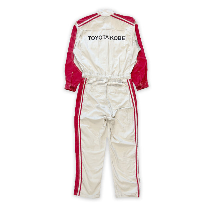 Genuine Retro Japan JDM Toyota Kobe Summer Jumpsuit Coveralls Tsunagi Red - Sugoi JDM