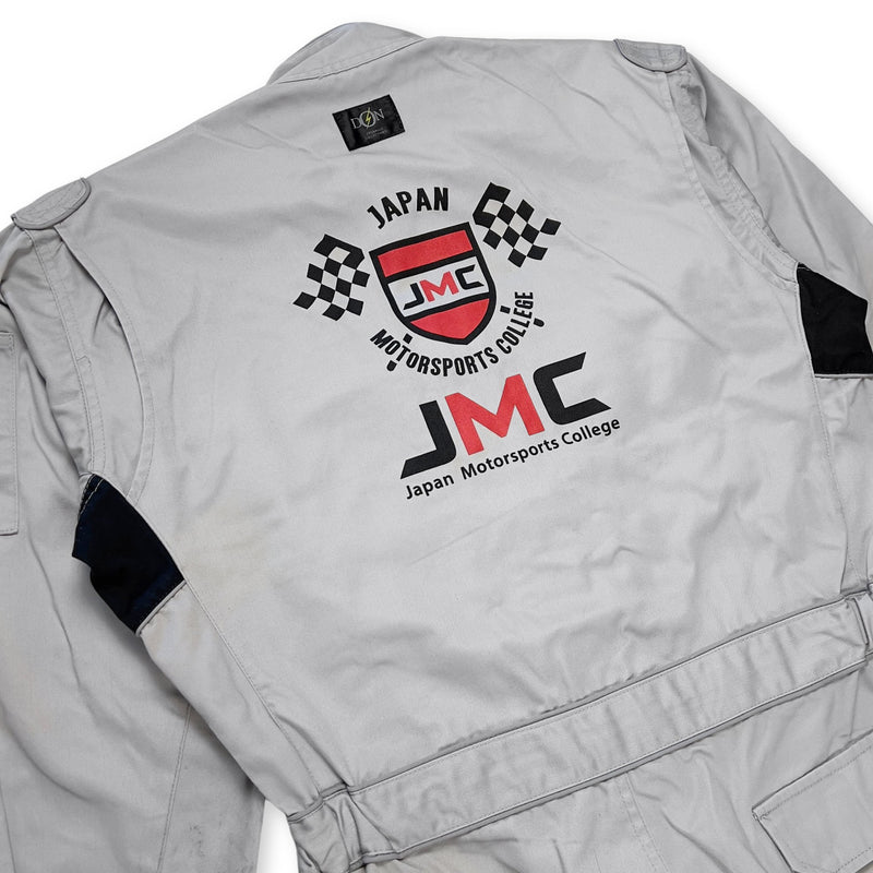 Genuine Retro JDM Japan Motorsports College JMC Coveralls Tsunagi Grey - Sugoi JDM