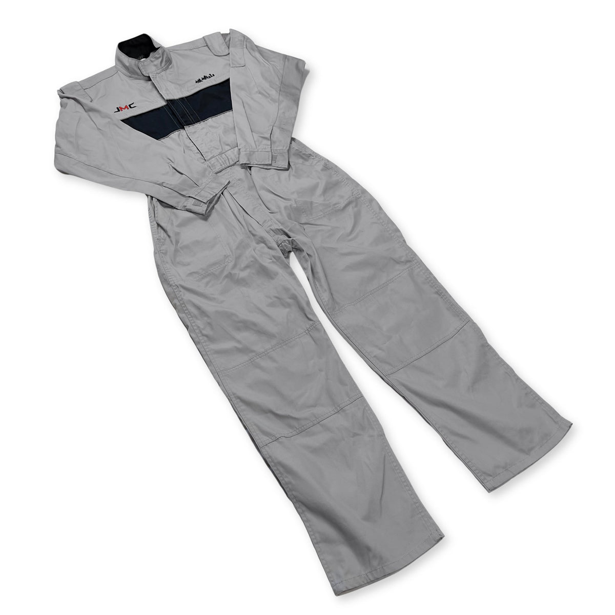 Genuine Retro JDM Japan Motorsports College JMC Coveralls Tsunagi Grey - Sugoi JDM