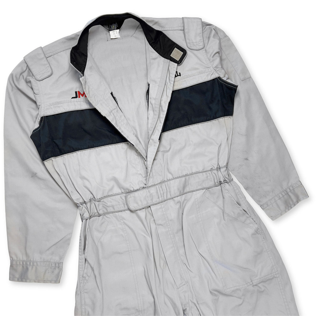 Genuine Retro JDM Japan Motorsports College JMC Coveralls Tsunagi Grey - Sugoi JDM