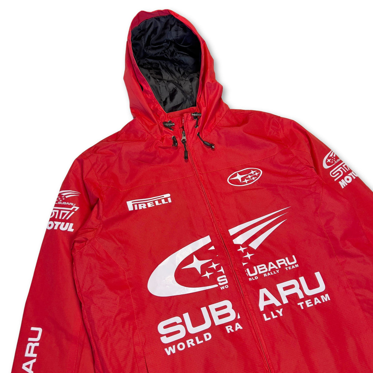 Genuine Subaru STi Motul WRC World Rally Team Staff Pit Crew Jacket Red - Sugoi JDM