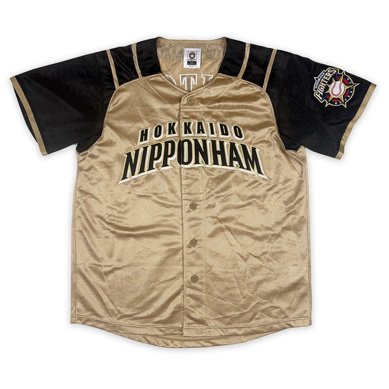 Japan NPB Nippon Ham Fighters Yuki Saito Baseball Knit Jersey Gold 2003 - Sugoi JDM