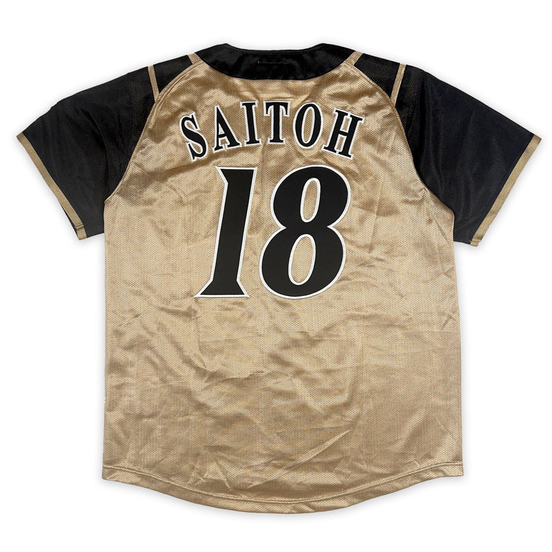 Japan NPB Nippon Ham Fighters Yuki Saito Baseball Knit Jersey Gold 2003 - Sugoi JDM