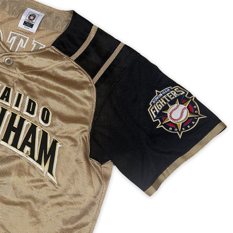 Japan NPB Nippon Ham Fighters Yuki Saito Baseball Knit Jersey Gold 2003 - Sugoi JDM