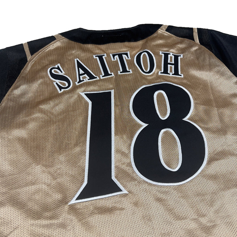 Japan NPB Nippon Ham Fighters Yuki Saito Baseball Knit Jersey Gold 2003 - Sugoi JDM