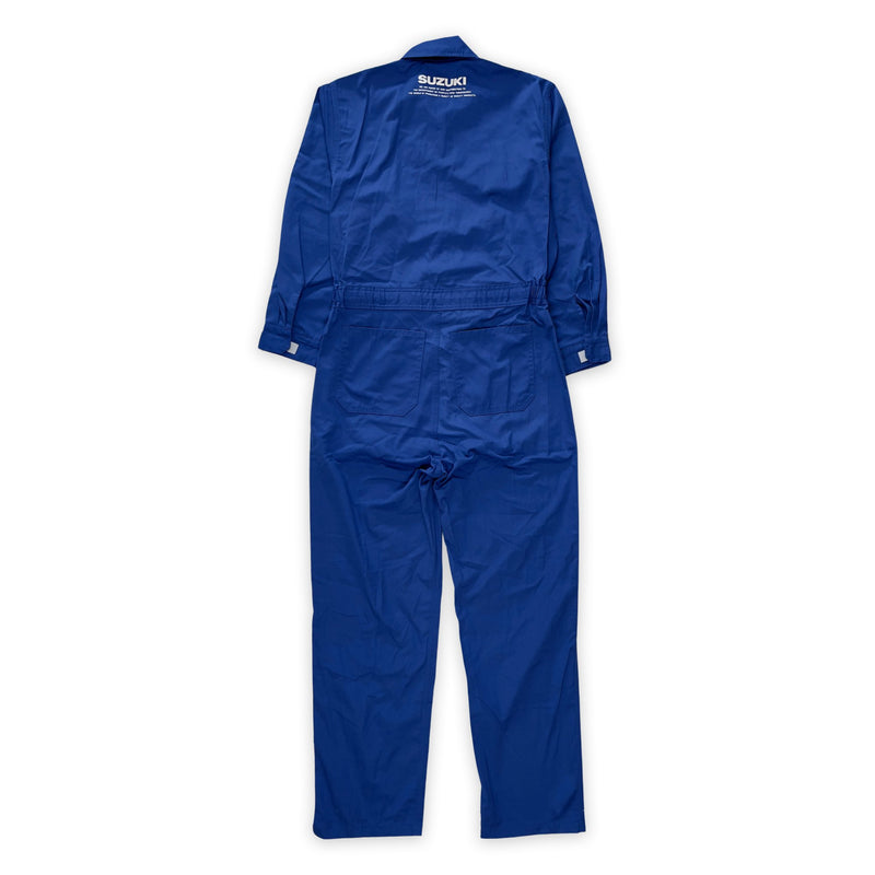 JDM Japan Retro Suzuki Special Version Summer Mechanic Coveralls Tsunagi Blue - Sugoi JDM