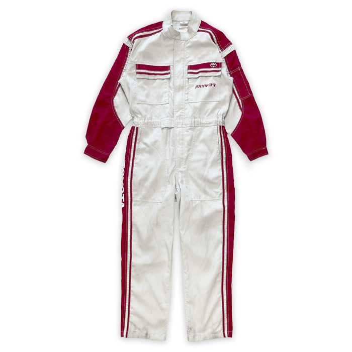 JDM Retro Toyota Tecno Jumpsuit Coveralls Mechanic Suite Tsunagi Red - Sugoi JDM