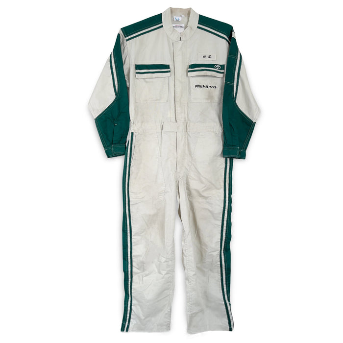 JDM Retro Toyota Toyopet Tecno Jumpsuit Coveralls Mechanic Suite Tsunagi Green - Sugoi JDM