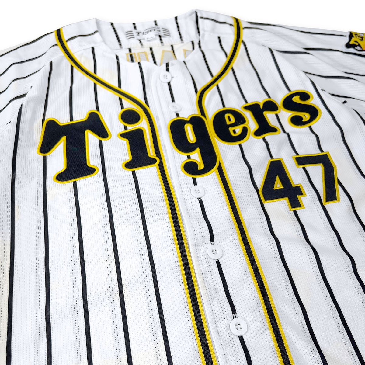 Mizuno Japan NPB Hanshin Tigers Riku Kawahara Baseball Home Knit Jersey #47 - Sugoi JDM