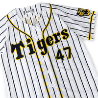 Mizuno Japan NPB Hanshin Tigers Riku Kawahara Baseball Home Knit Jersey #47 - Sugoi JDM