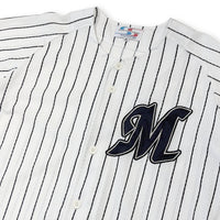 New Authentic Retro NPB Japan Baseball Chiba Lotte Marines Knit Jersey White - Sugoi JDM