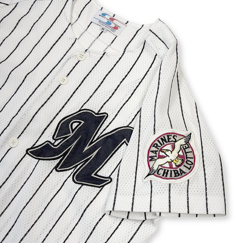 New Authentic Retro NPB Japan Baseball Chiba Lotte Marines Knit Jersey White - Sugoi JDM