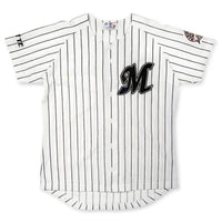 New Authentic Retro NPB Japan Baseball Chiba Lotte Marines Knit Jersey White - Sugoi JDM