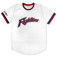 Retro Japan Hokkaido Nippon Ham Old Logo Fighters Jersey White - Sugoi JDM