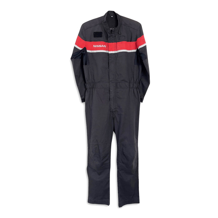 Retro Japan JDM Heavy Duty Nissan Pitwork Tsunagi Mechanics Coverall Black - Sugoi JDM