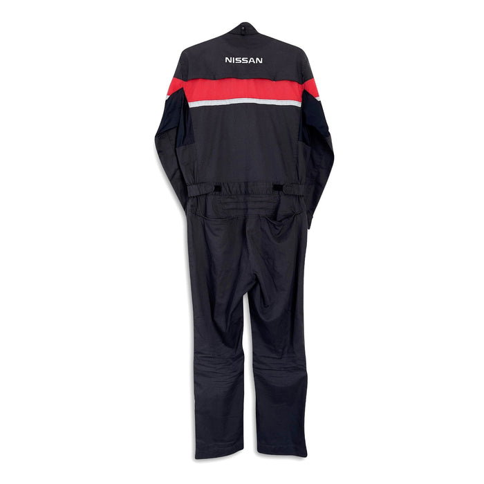 Retro Japan JDM Heavy Duty Nissan Pitwork Tsunagi Mechanics Coverall Black - Sugoi JDM