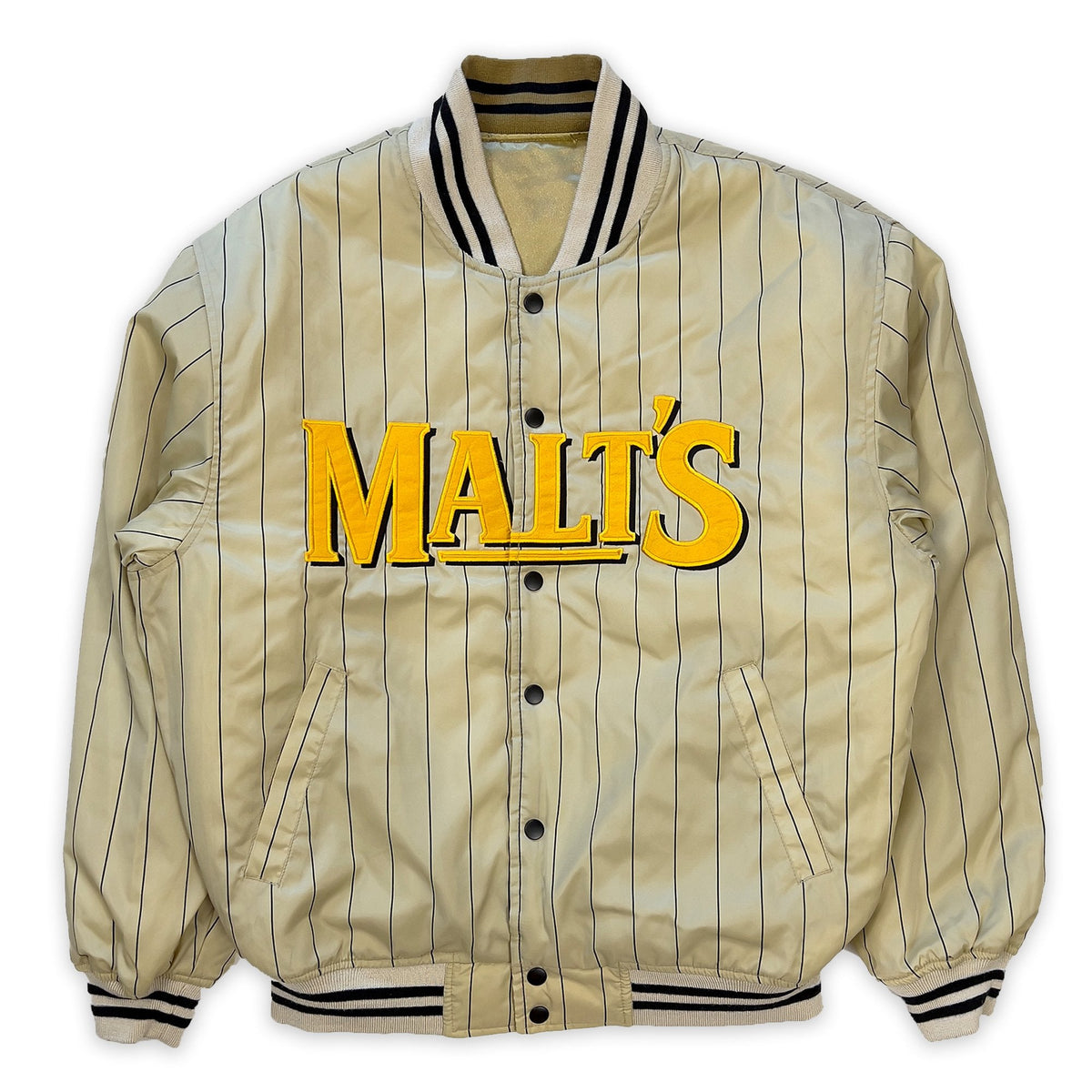 Retro Japan Suntory Reversible Malts Baseball Pin Stripe Stadium Varsity Jacket - Sugoi JDM