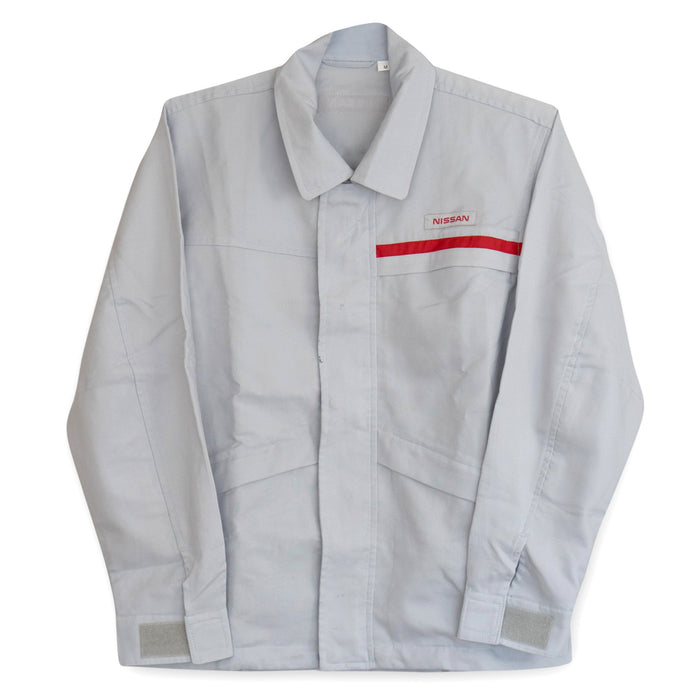 Retro JDM Japan Nissan Technician Mechanic Summer Staff Jacket Grey - Sugoi JDM