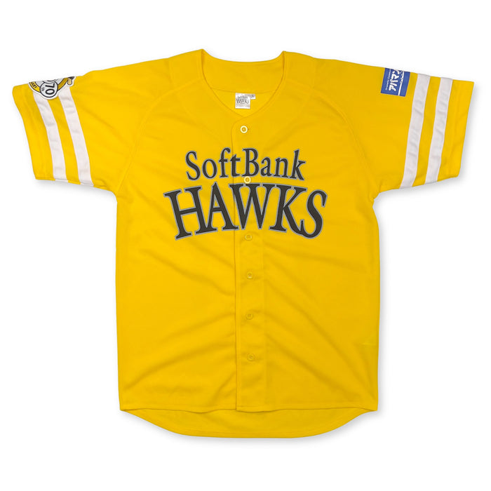 Retro NPB Japan Softbank Hawks 20th 70th Anniversary Baseball Jersey Yellow - Sugoi JDM