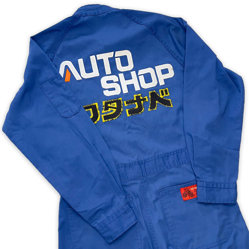 Retro Showa Japan BMW Motorrad Motorcycle Watanabe Coveralls Tsunagi Blue - Sugoi JDM