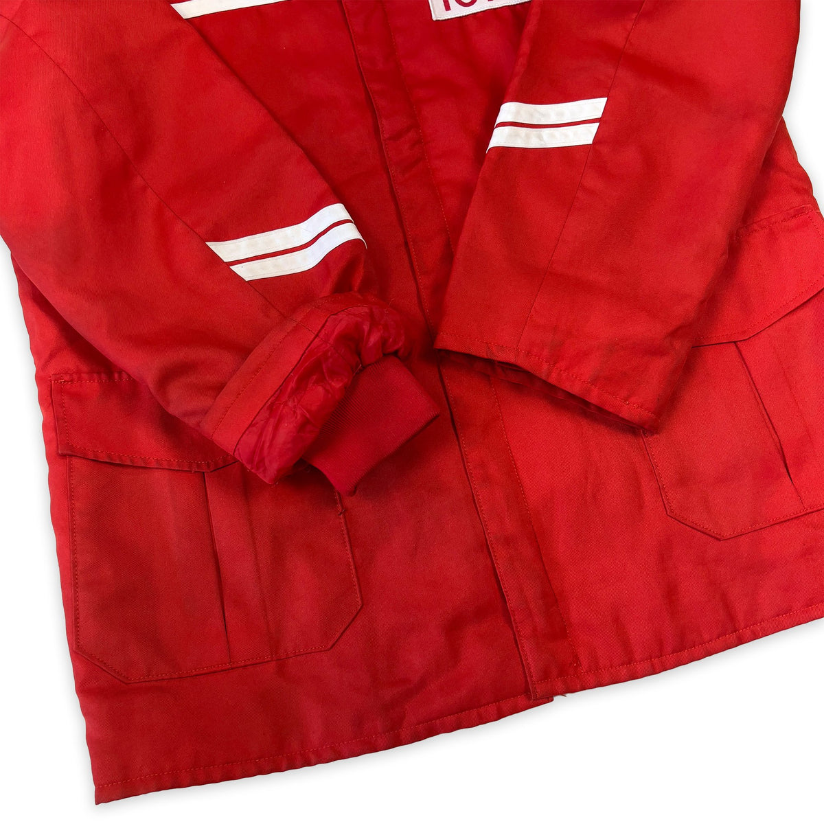 Vintage Showa Era Japan JDM Toyota Tecno Mechanics Long Jacket Red - Sugoi JDM