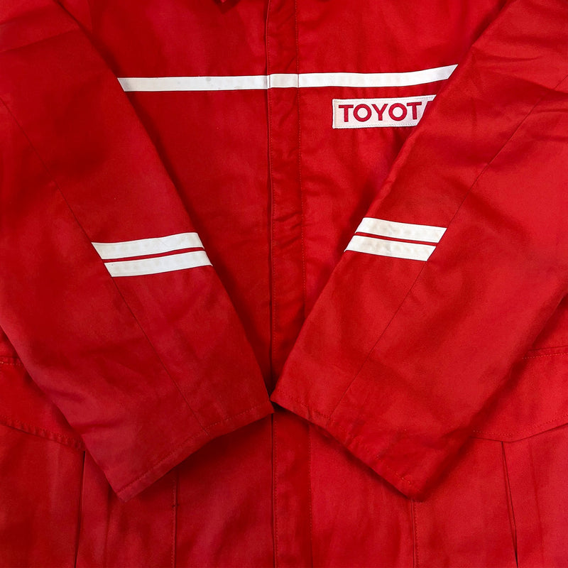 Vintage Showa Era Japan JDM Toyota Tecno Mechanics Long Jacket Red - Sugoi JDM