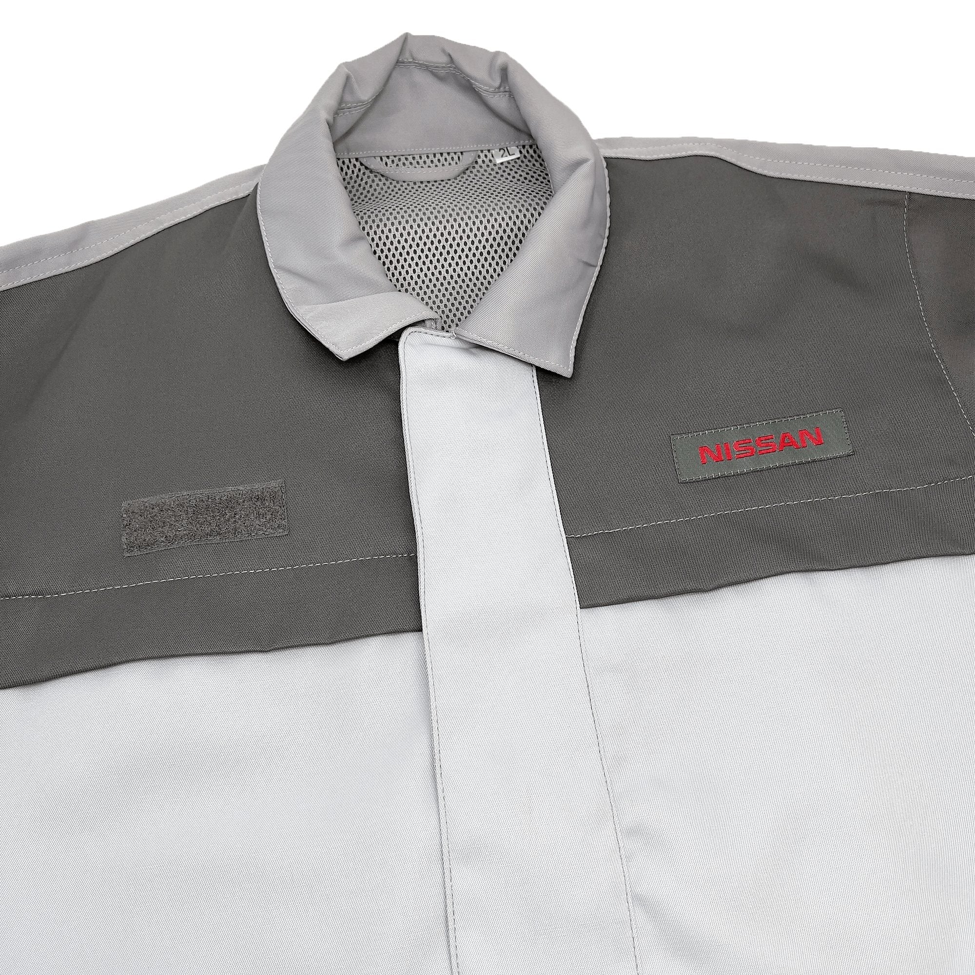 Genuine JDM Retro Japan Nissan Mechanic Staff Jacket 2 Tone Grey 