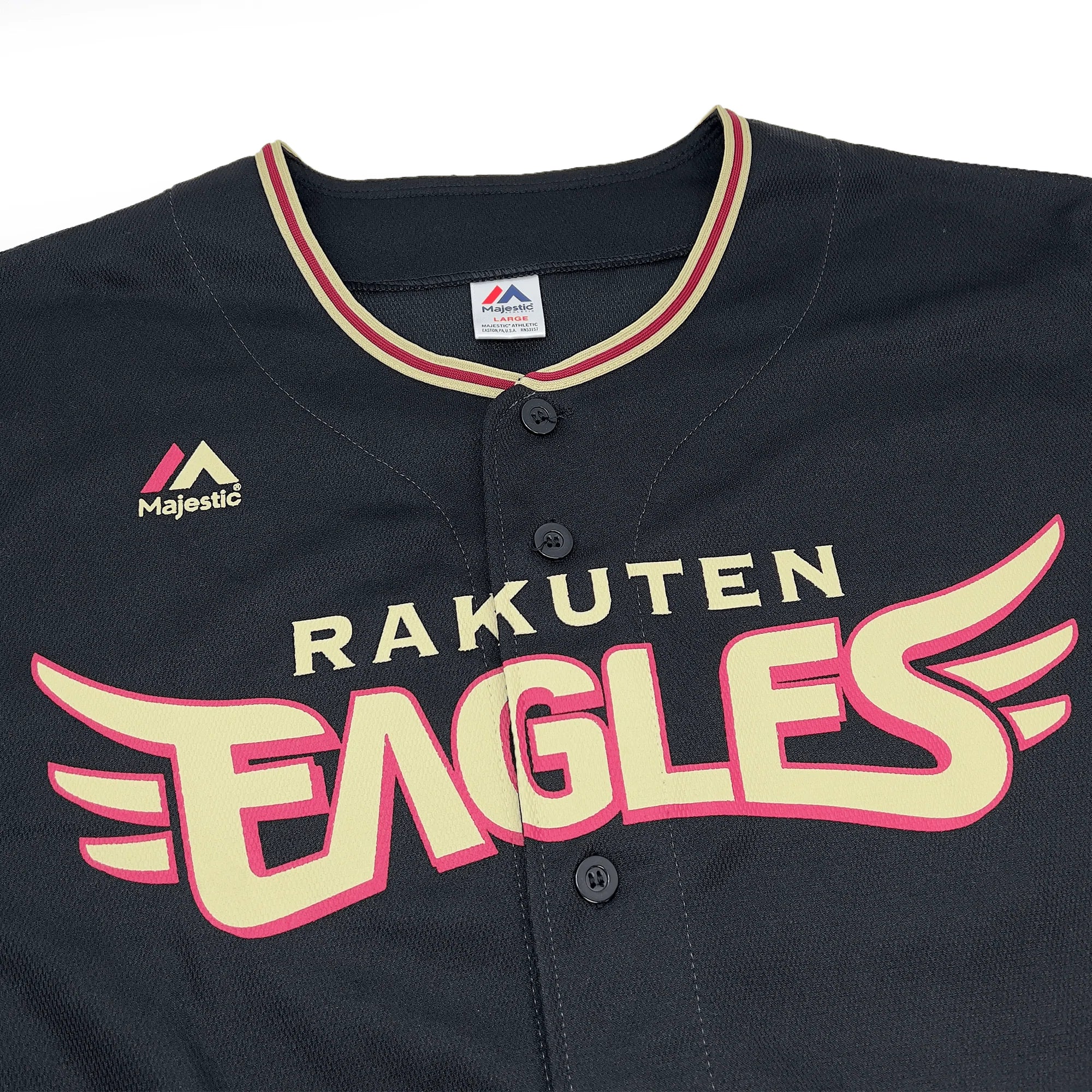 Majestic NPB Japan Baseball Tohoku Rakuten Eagles Fan Jersey Black