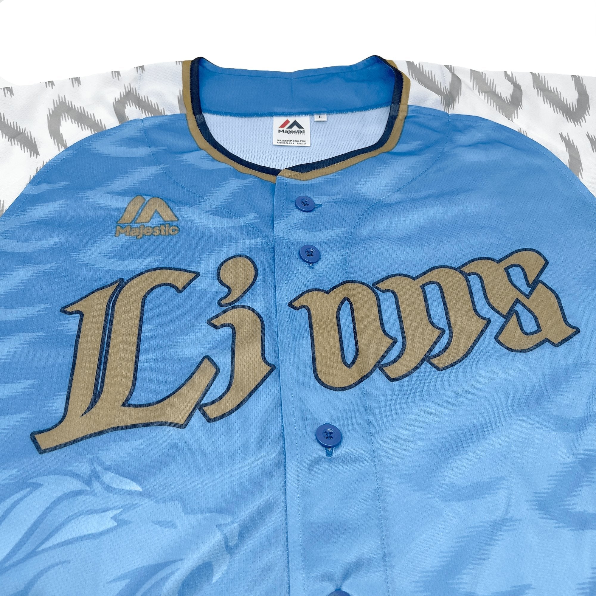 New Limited Majestic Seibu Lions NPB Japan We Are One Baseball Jersey Blue