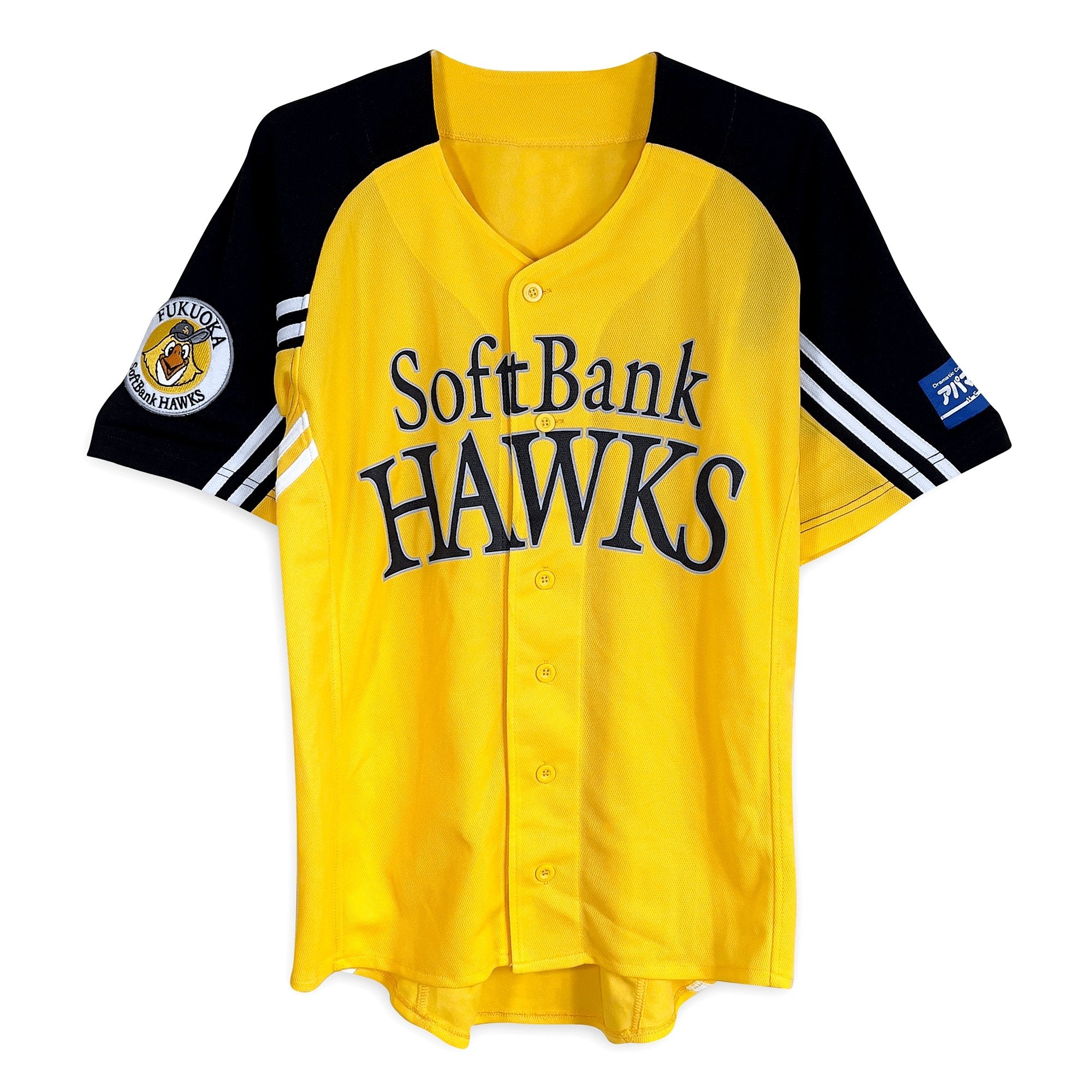 New Retro NPB Japan Fukuoka Softbank Hawks Baseball Jersey Yellow