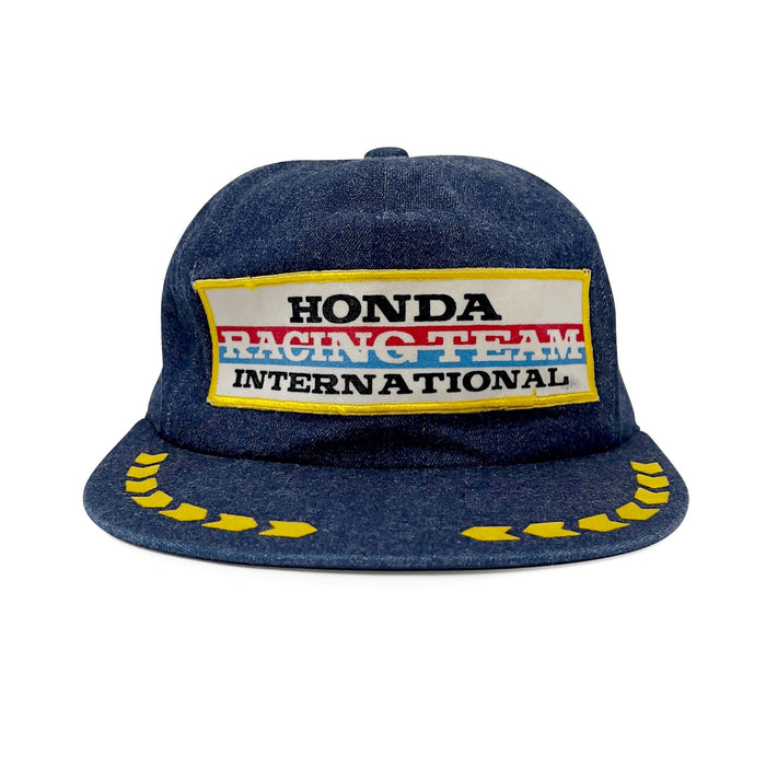 Rare Vintage Japan JDM Honda International Racing Team Victory Hat Blue Denim