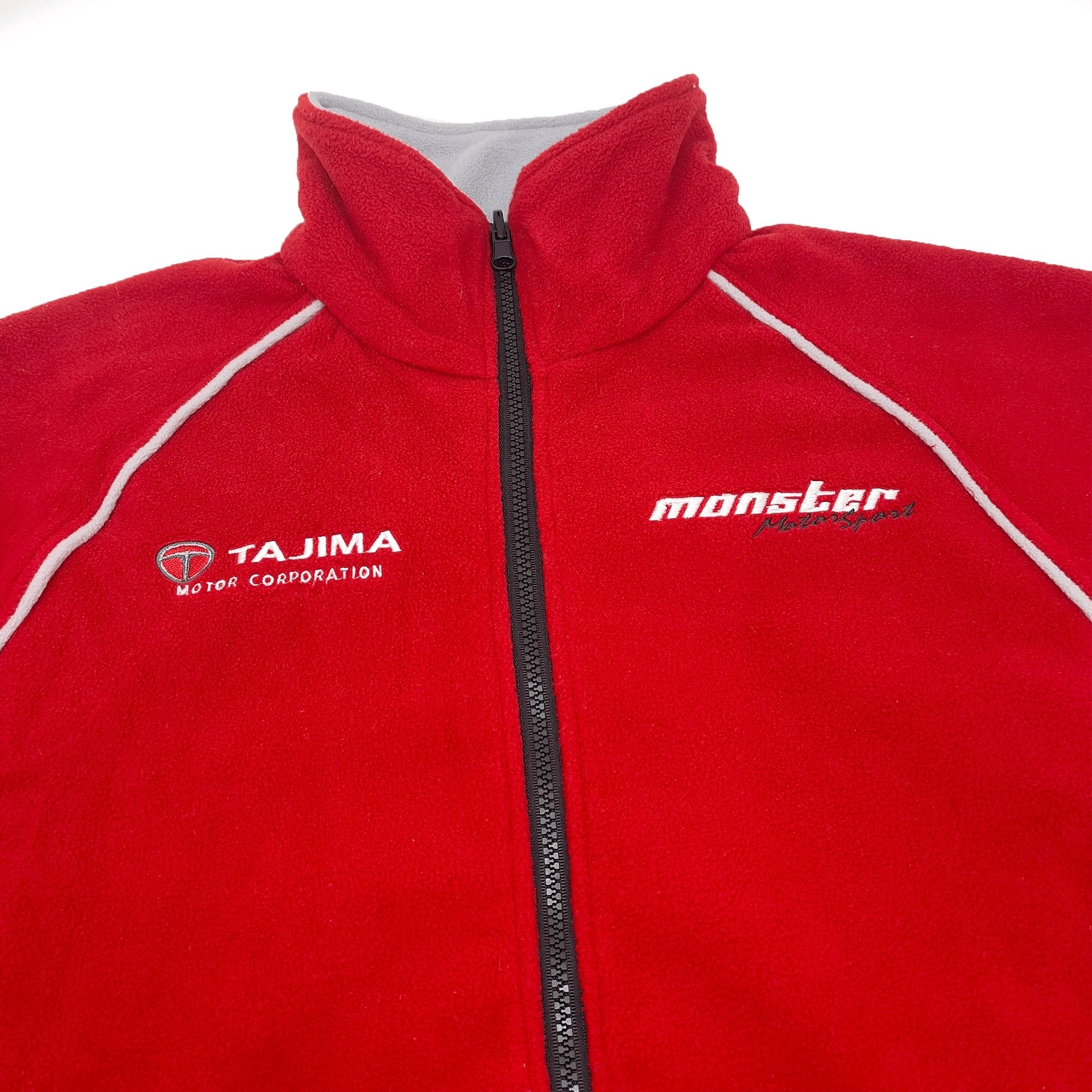 Retro JDM Japan Tajima Corporation Monster Sport Fleece Jacket Red